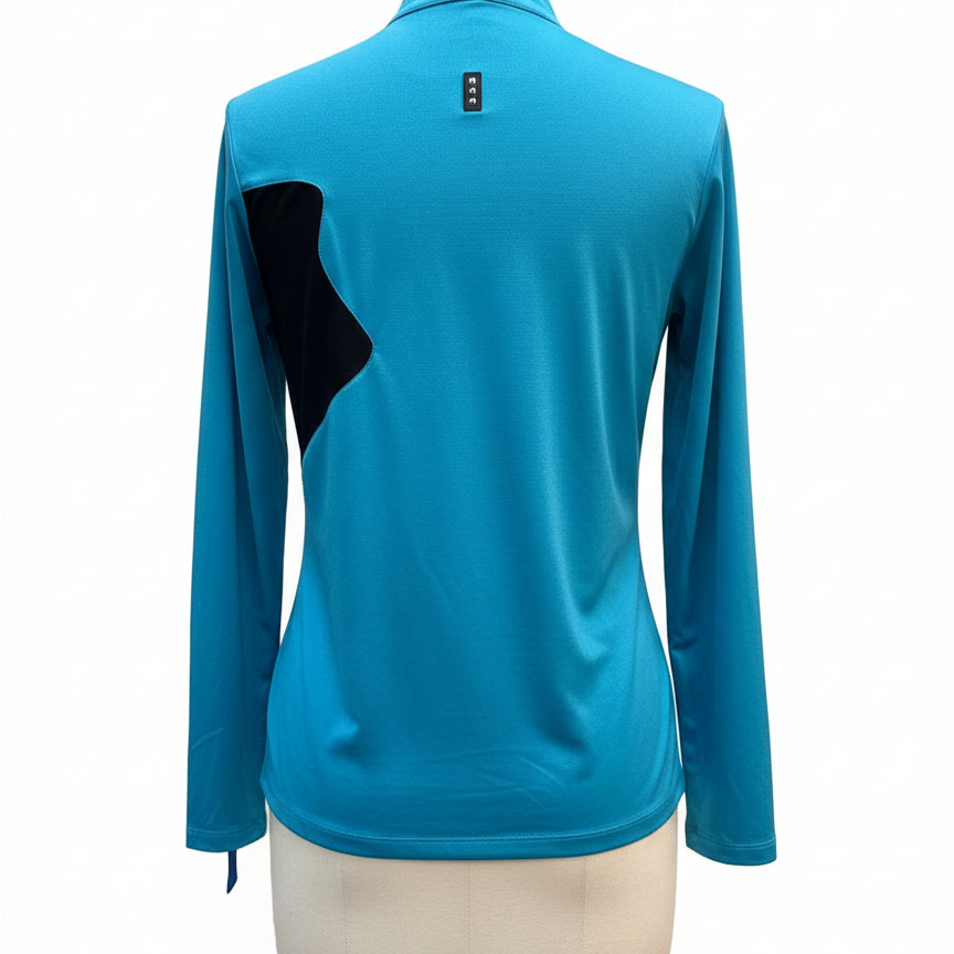 JamieSadock · Long sleeve quarter-zip golf top · Large · Turquoise and Black