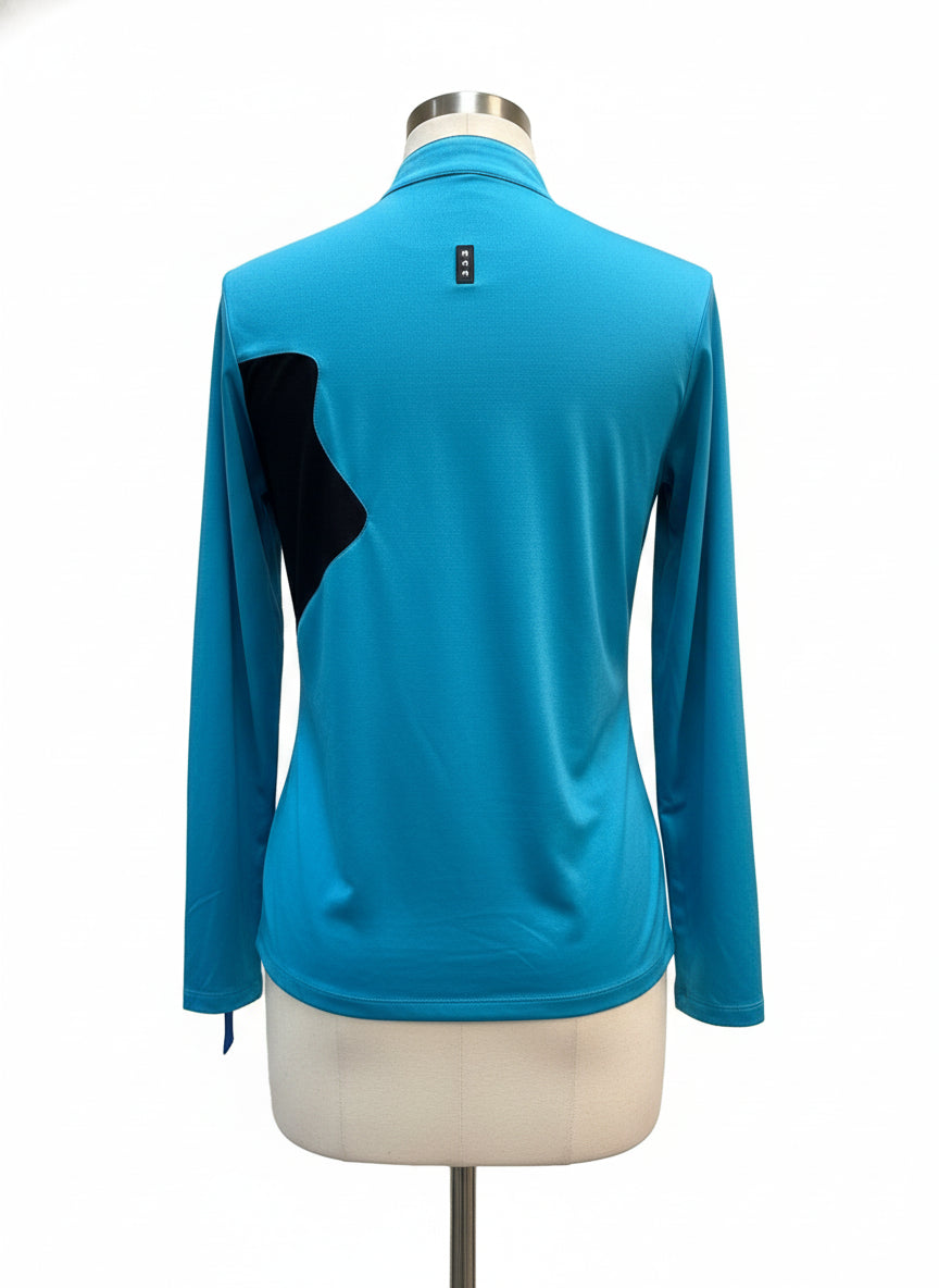 JamieSadock · Long sleeve quarter-zip golf top · Large · Turquoise and Black