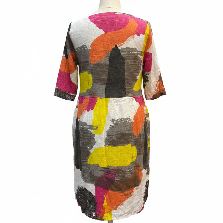 Me&Gee · 3/4 Sleeve Dress · L/XL · PinkGray