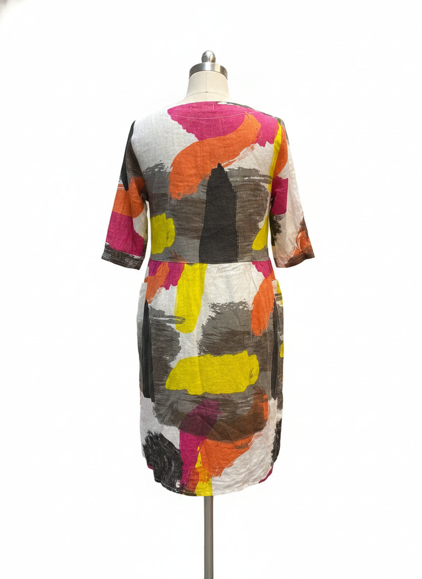 Me&Gee · 3/4 Sleeve Dress · L/XL · PinkGray