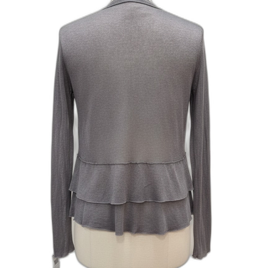 J. Jill · Button Up Cardigan Tiered Detail · Medium · Gray