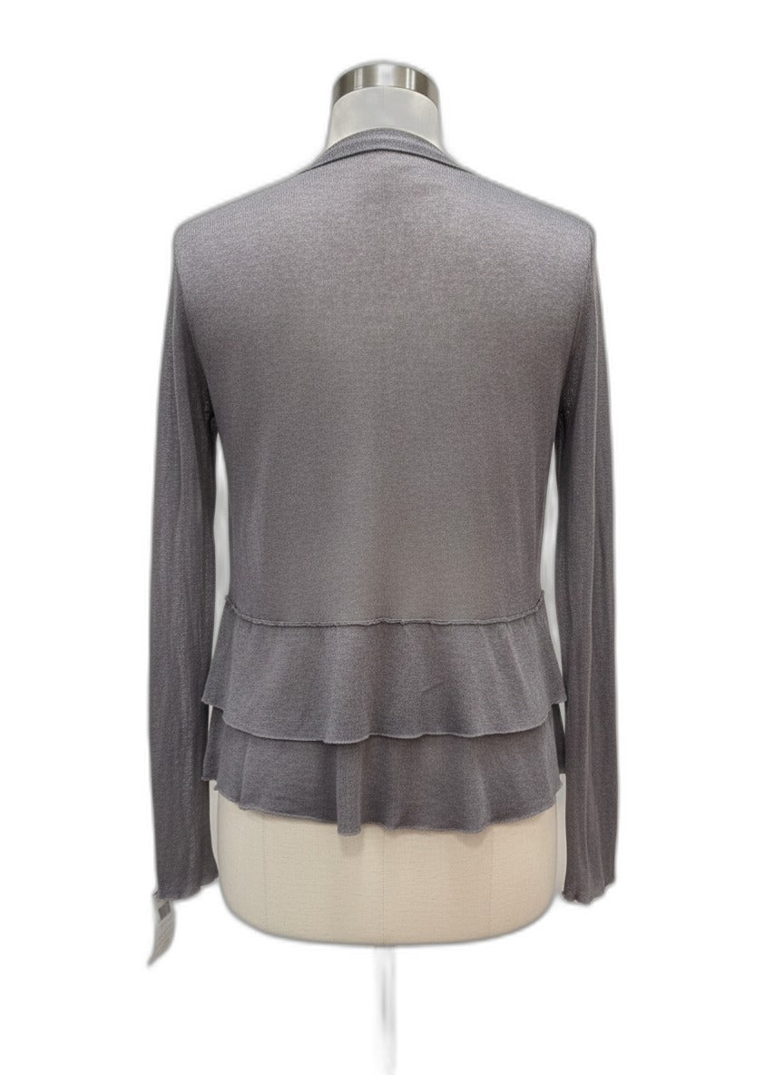 J. Jill · Button Up Cardigan Tiered Detail · Medium · Gray