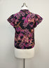Oddi · Flutter Sleeve Top · Small · Black Floral