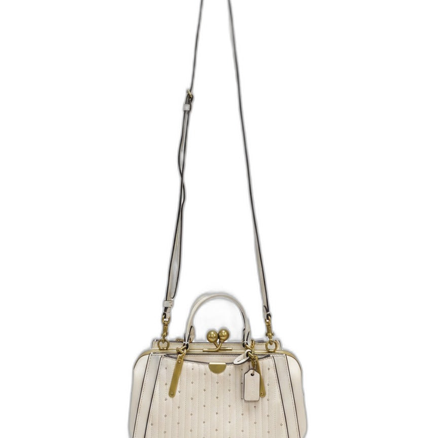 COACH · Kisslock Dreamer 21, Quilted bag with rivets · Crossbody/ Satchel · Chalk Leather