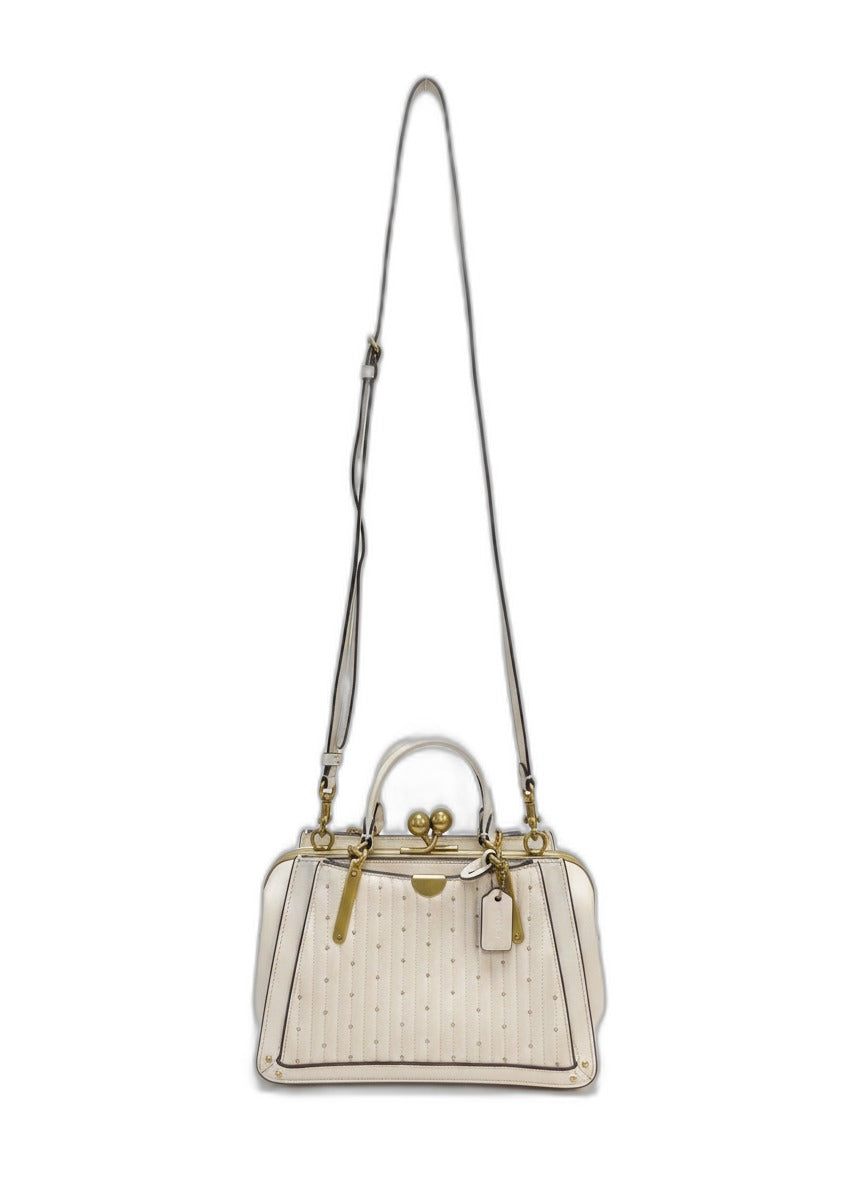 COACH · Kisslock Dreamer 21, Quilted bag with rivets · Crossbody/ Satchel · Chalk Leather