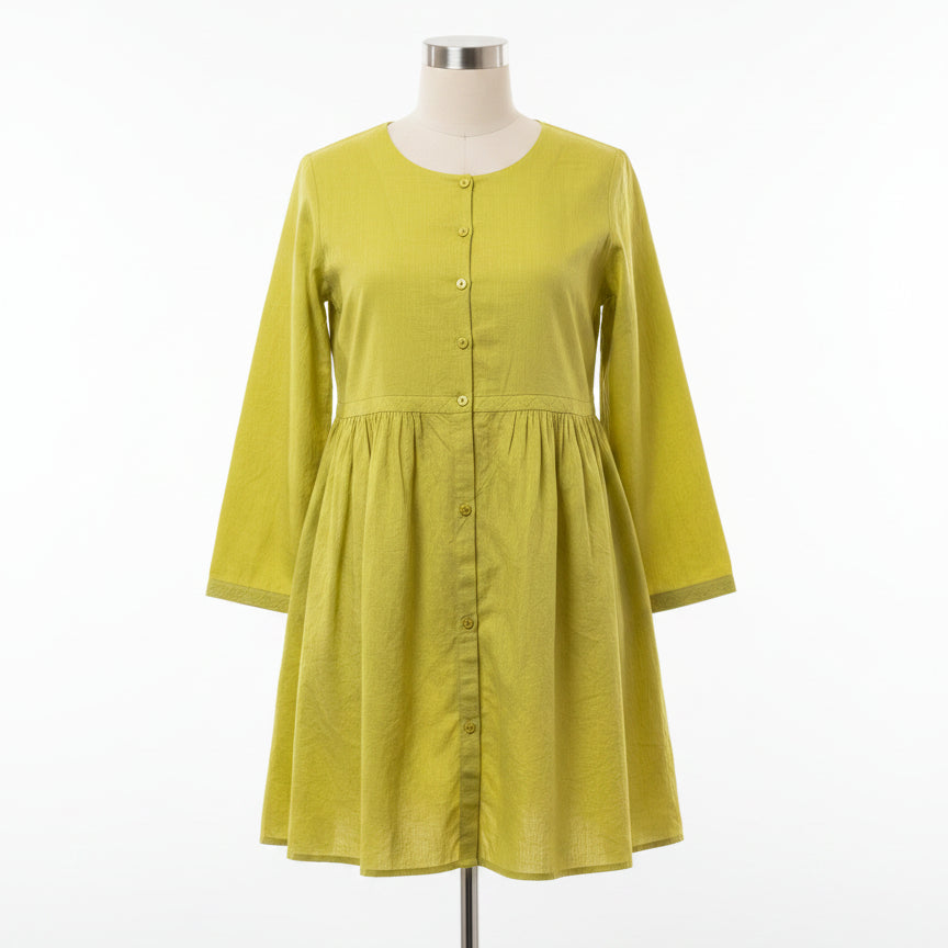 Gudrun Sjödén · Citron 100% Cotton 3/4 Sleeve with Embroidered Detail · Medium · Citron