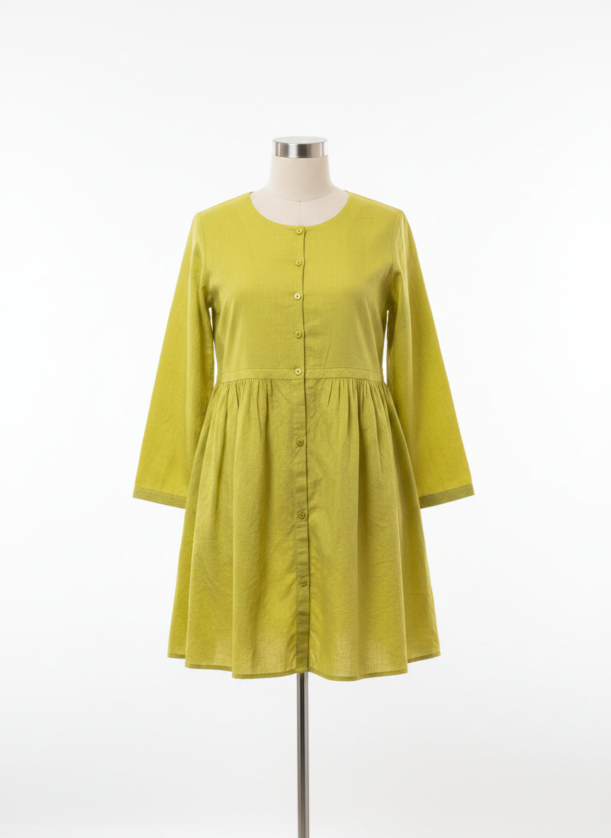 Gudrun Sjödén · Citron 100% Cotton 3/4 Sleeve with Embroidered Detail · Medium · Citron