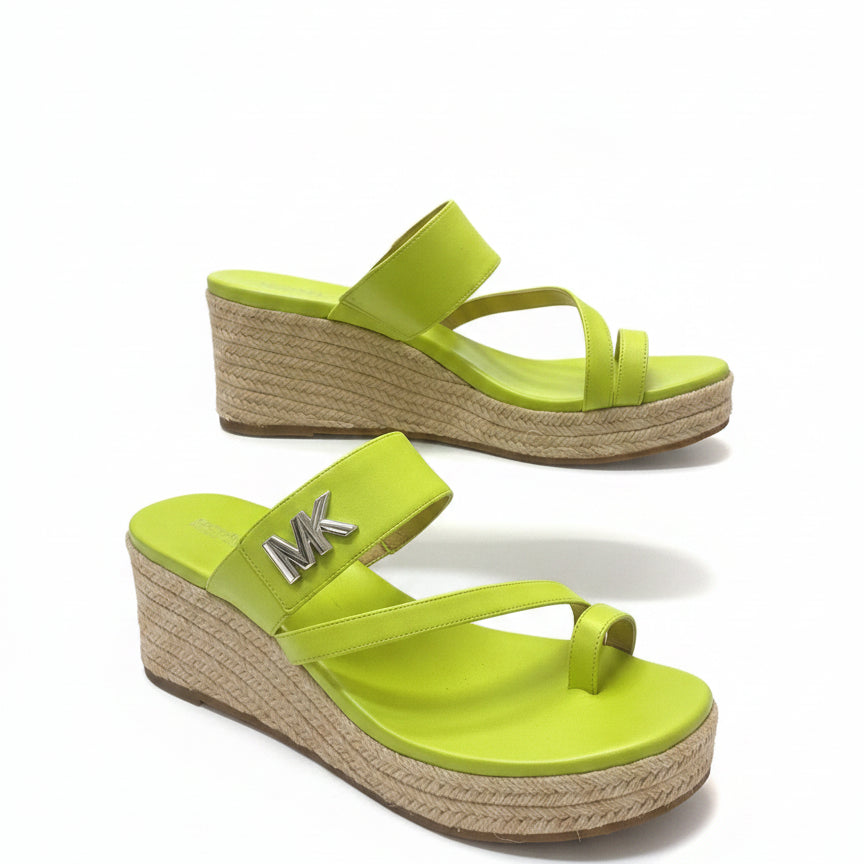 Michael Kors · Jilly mid wedge espadrille · 9 · Chartreuse
