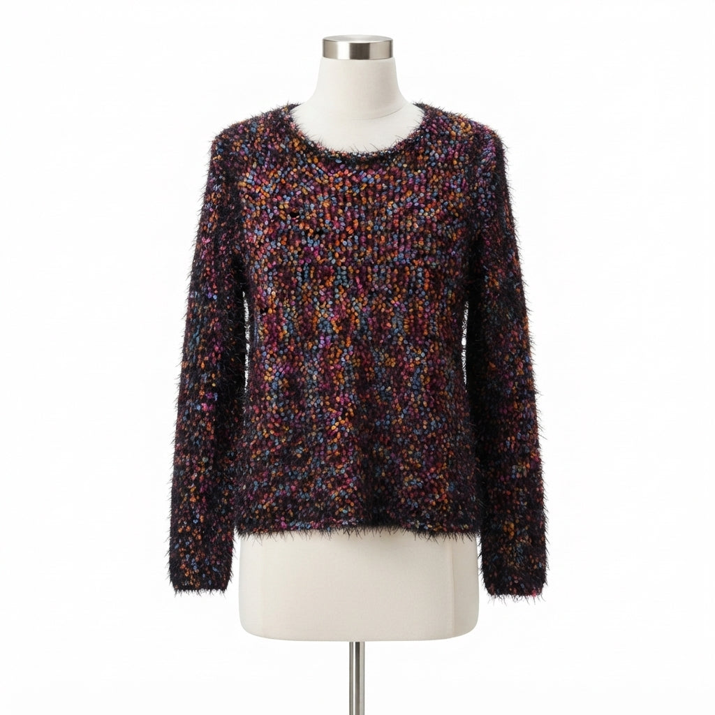 NY Collection Popcorn Eyelash knit sweater - front