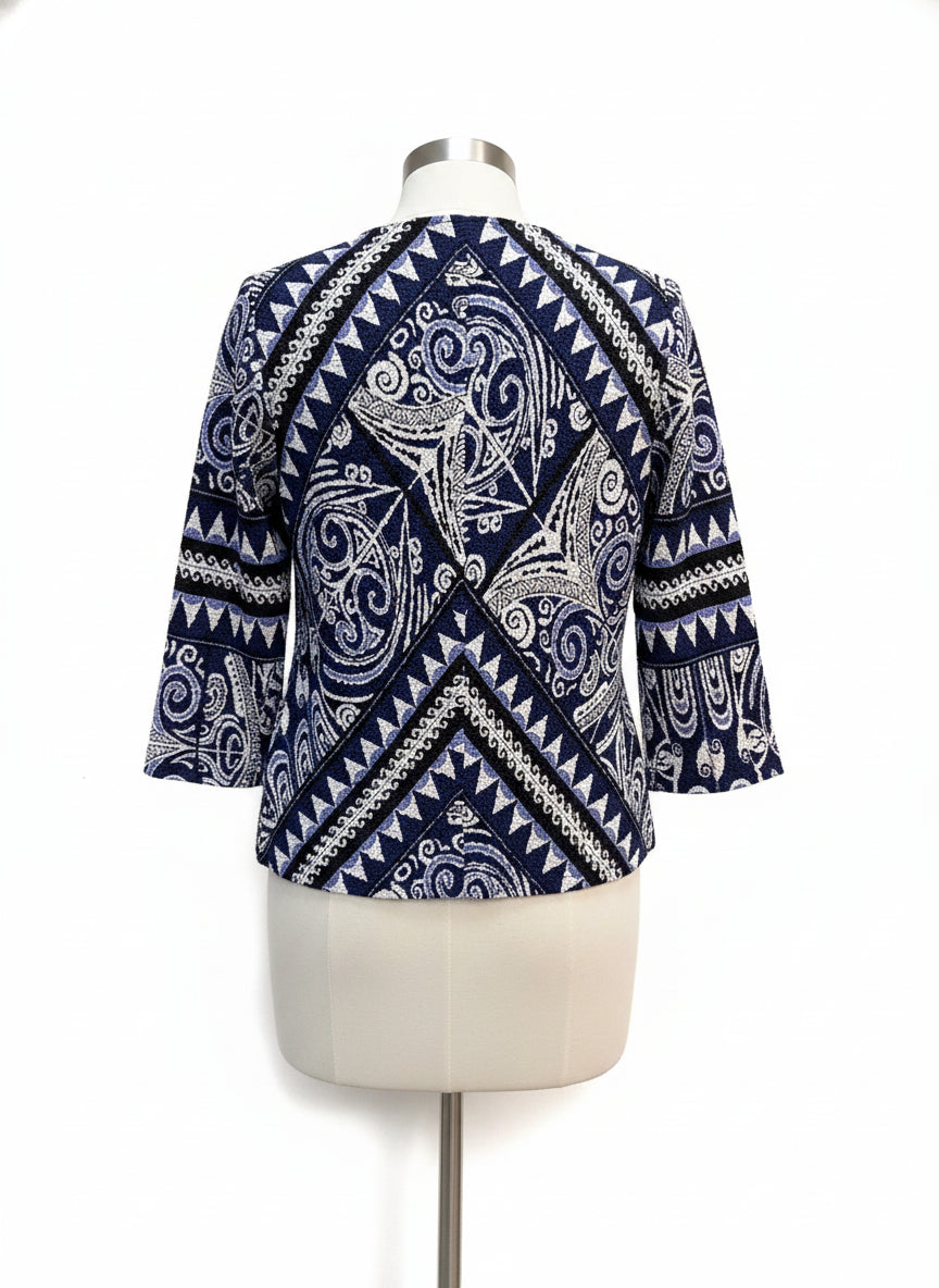 Chicos Travelers · Open Drape Cardigan · Small · Navy White