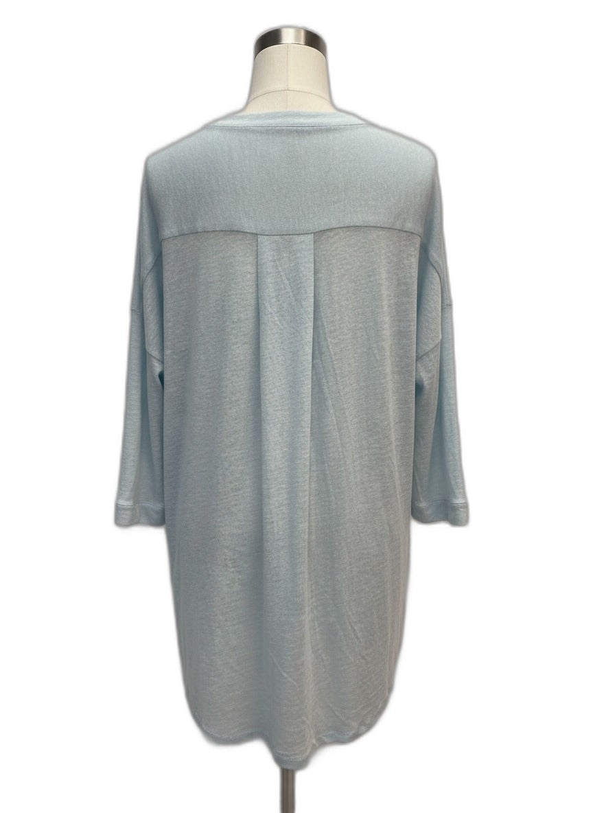 Anthropologie · Blue Tassel 3/4 Sleeve Tunic Top · XLarge · BabyBlue