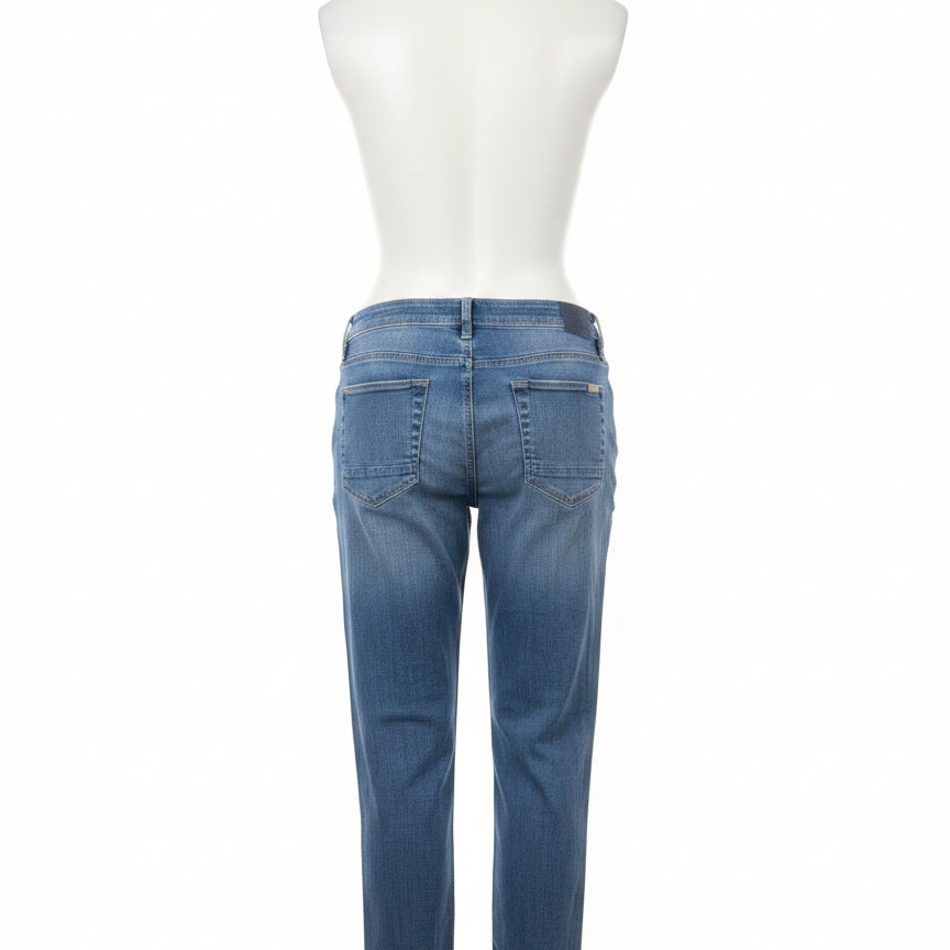 Chico's · Girlfriend Crop Jean Embroidered Floral · 10 · Denim
