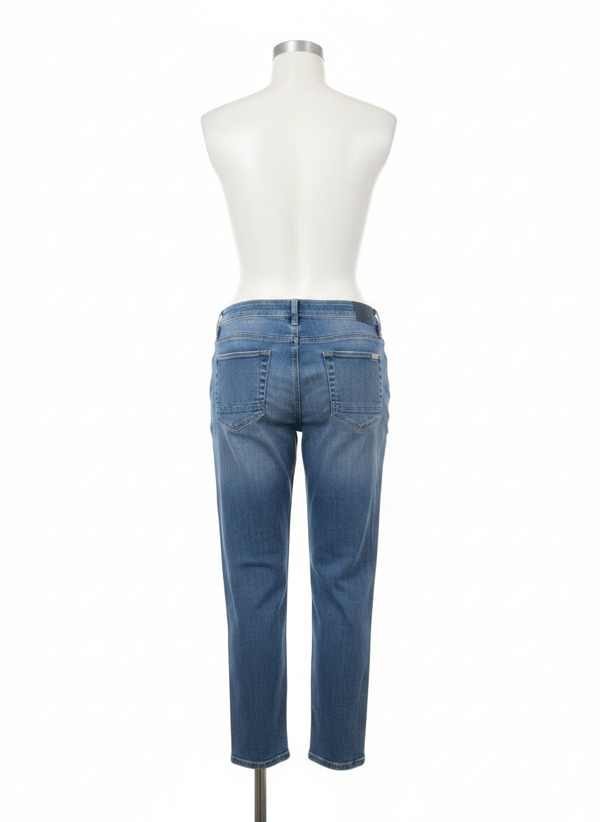 Chico's · Girlfriend Crop Jean Embroidered Floral · 10 · Denim