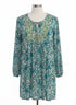 Sahalie · Boho Chic Dress · Large · TealLime Floral Print