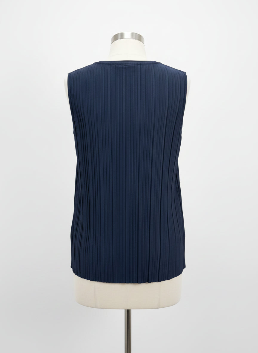 Alfani · Textured Sleeveless Top · Small · Navy