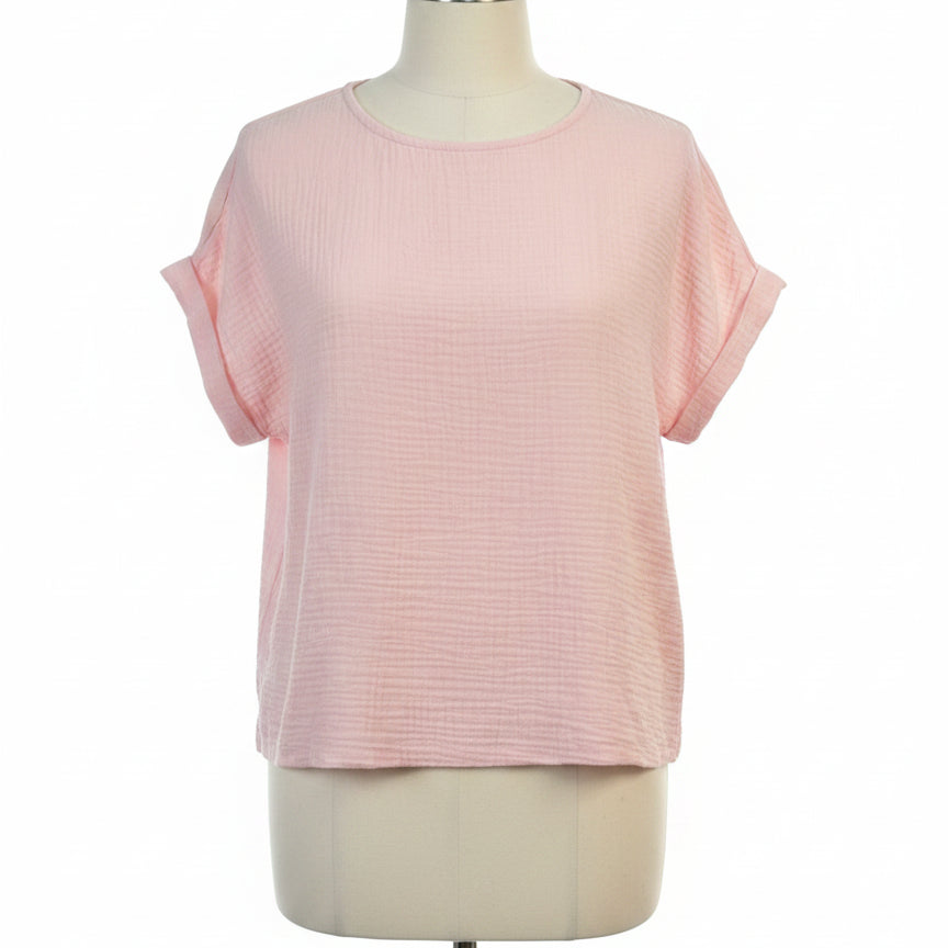 Gloria Vanderbilt · ShortSleeve Top · Medium · LightPink