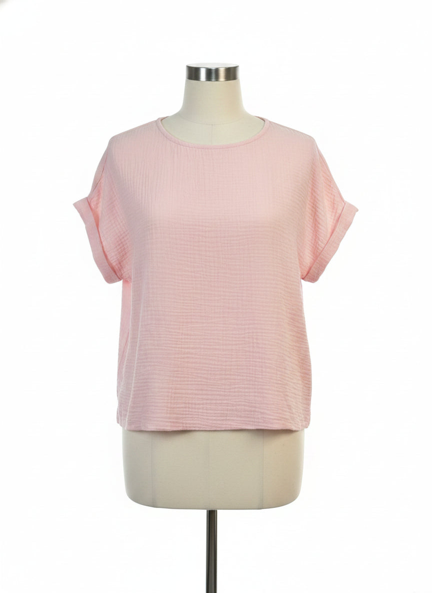 Gloria Vanderbilt · ShortSleeve Top · Medium · LightPink
