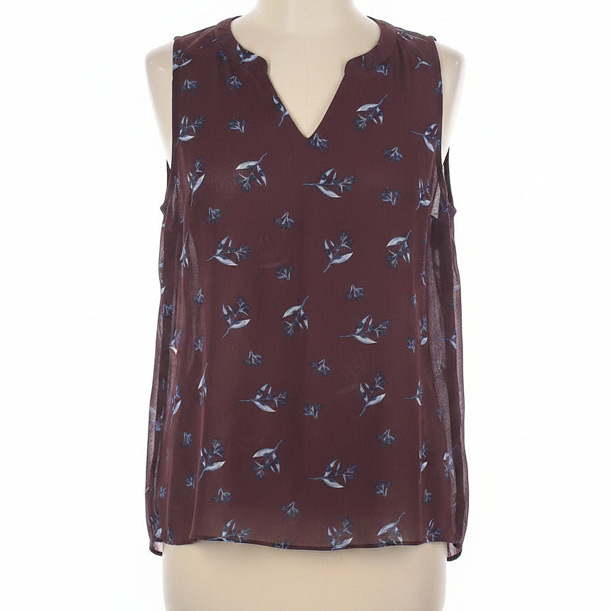 CAbi · Floral Bouquet Top · Small · BurgBlue