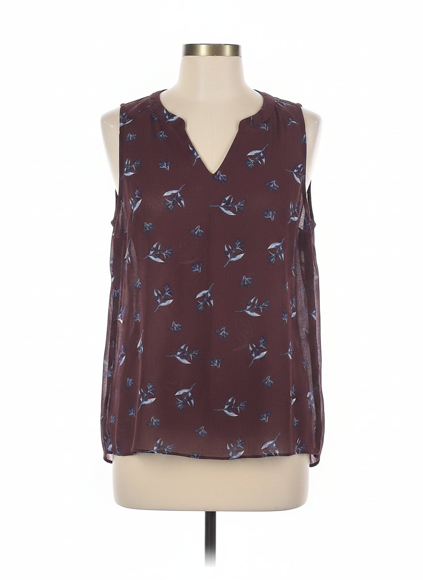 CAbi · Floral Bouquet Top · Small · BurgBlue