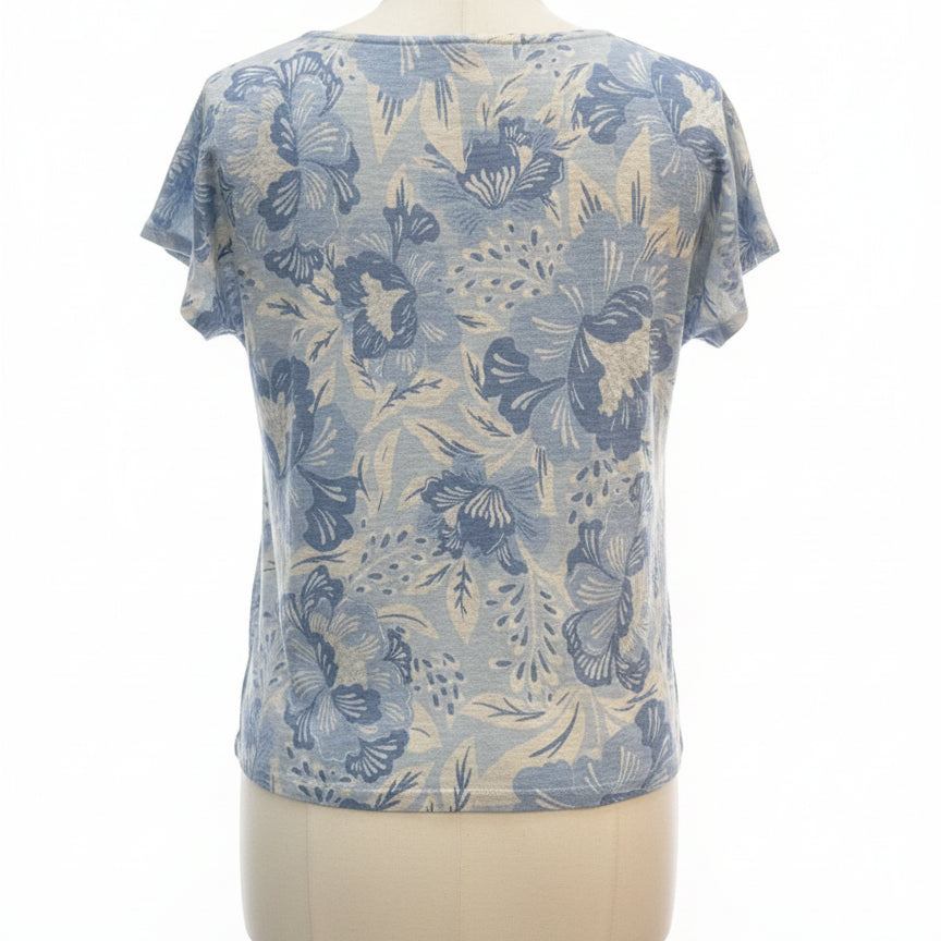 Sigrid Olsen · Cap Sleeve Top · Large · BlueWhite