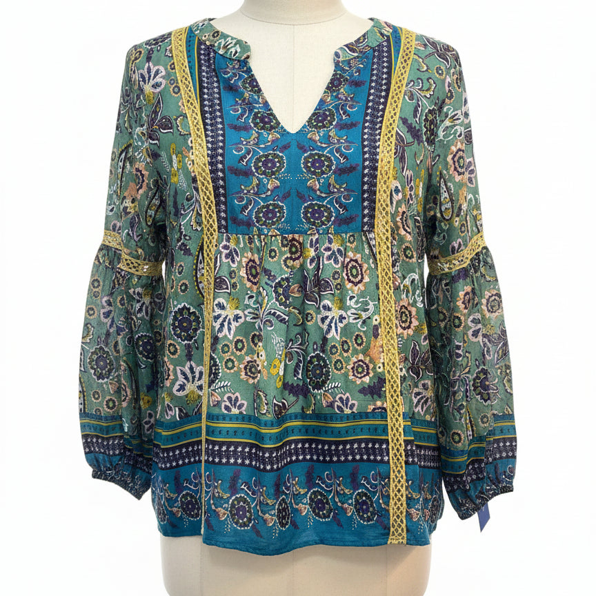 Sundance · Sage Carrina Blouse · XLarge · GreenGold