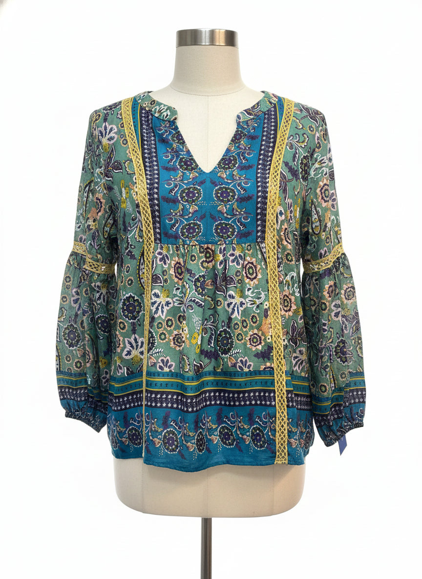 Sundance · Sage Carrina Blouse · XLarge · GreenGold