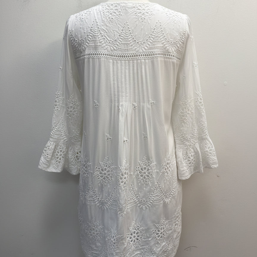 Sundance · Eyelet Lace Tunic · Medium · White