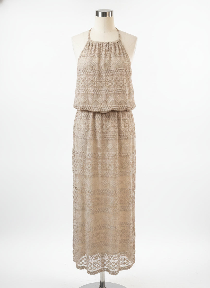 Sharagano · Sleeveless Dress · 14 · Beige