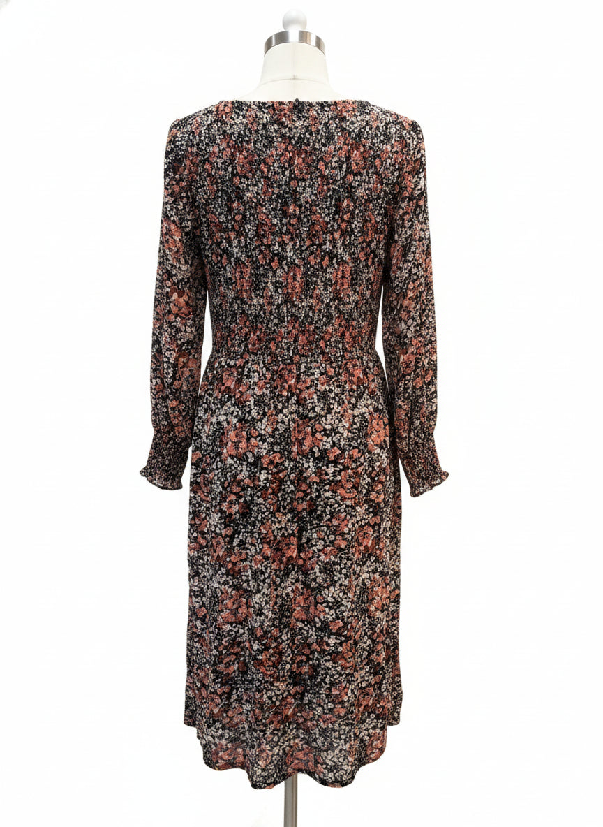 Fat Face · BlackFloral Smocked · 12 · BlackFloral