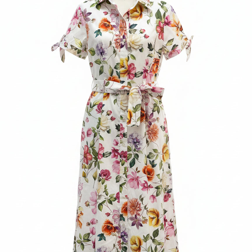 Zara · Belted Dress · XSmall · WhiteFloral