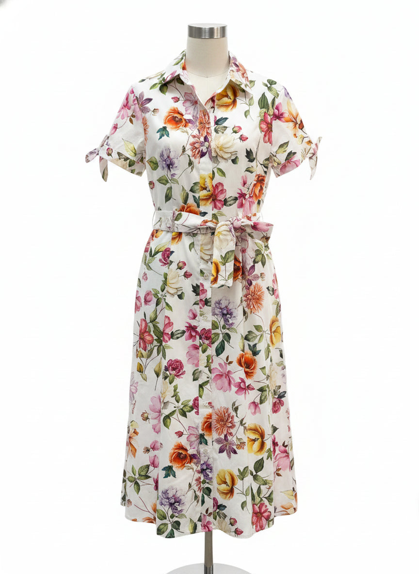 Zara · Belted Dress · XSmall · WhiteFloral