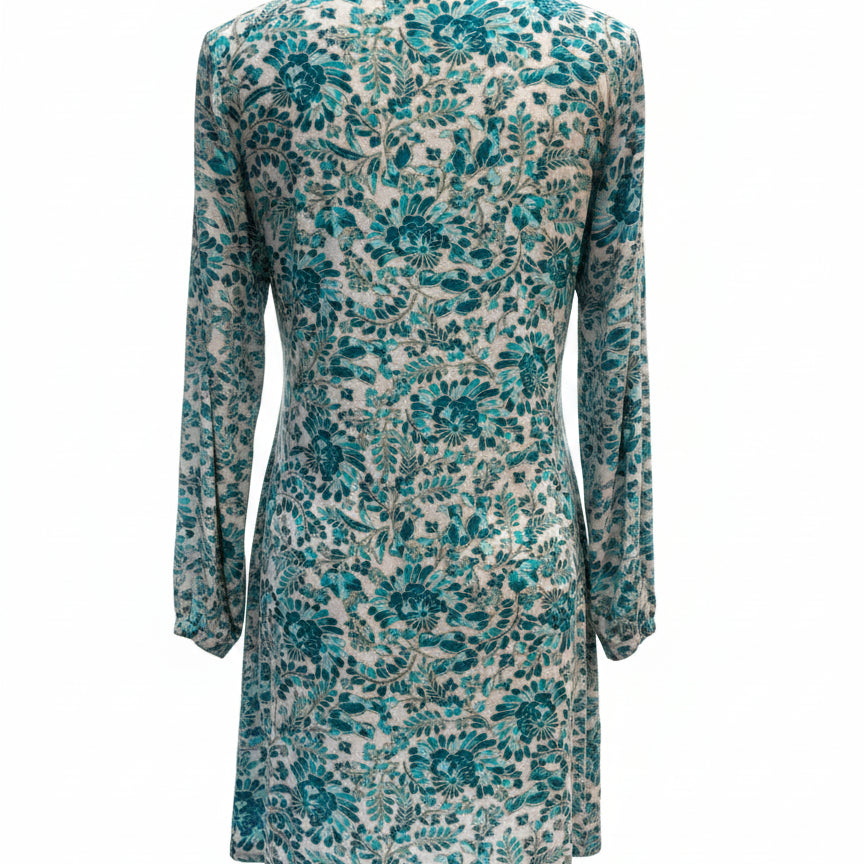 Sahalie · Boho Chic Dress · Large · TealLime Floral Print