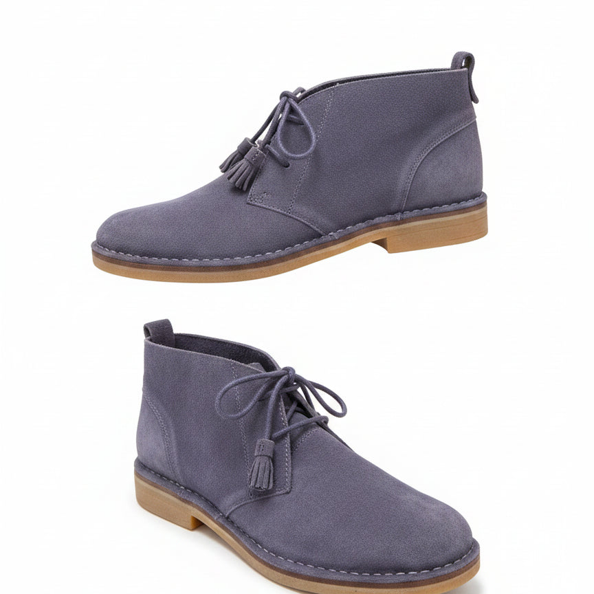 Hush Puppies · Moyen Lace Up Tassels Ankle Booties · 9 · Purple Suede