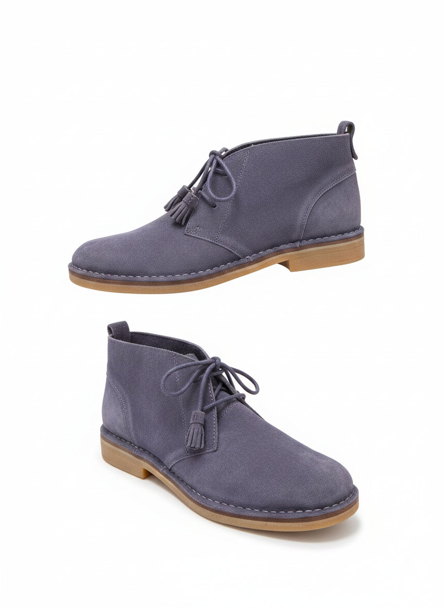 Hush Puppies · Moyen Lace Up Tassels Ankle Booties · 9 · Purple Suede