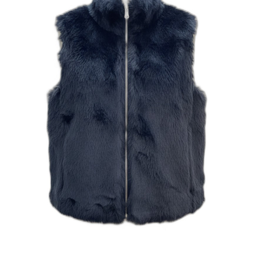 J.CREW · Fuzzy vest · Medium · Navy