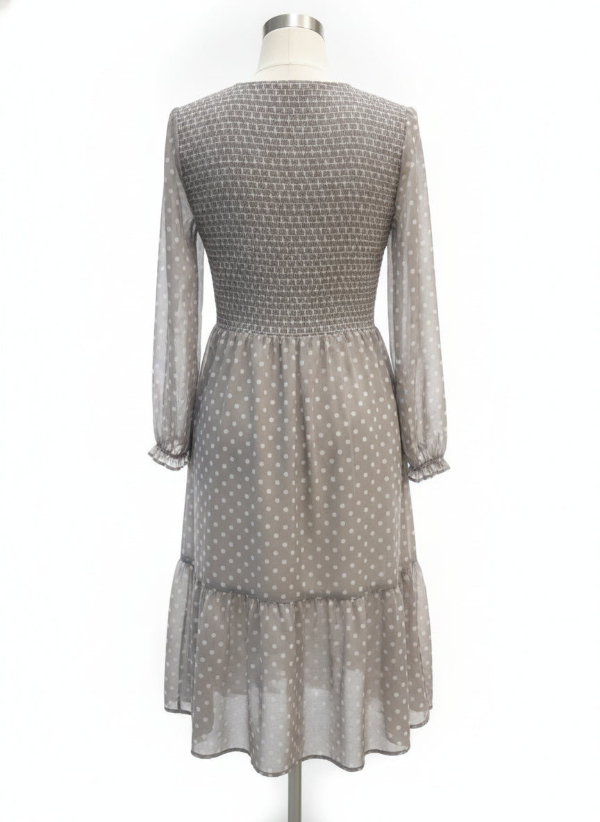The Clothes Rack · Mad About Style · M · Gray/White Polka Dot