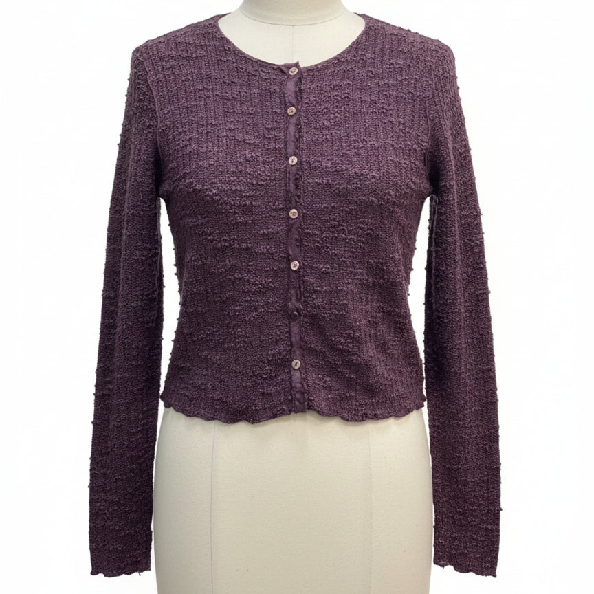 Cut Loose · Button Up Cardigan · Large · Aubergine