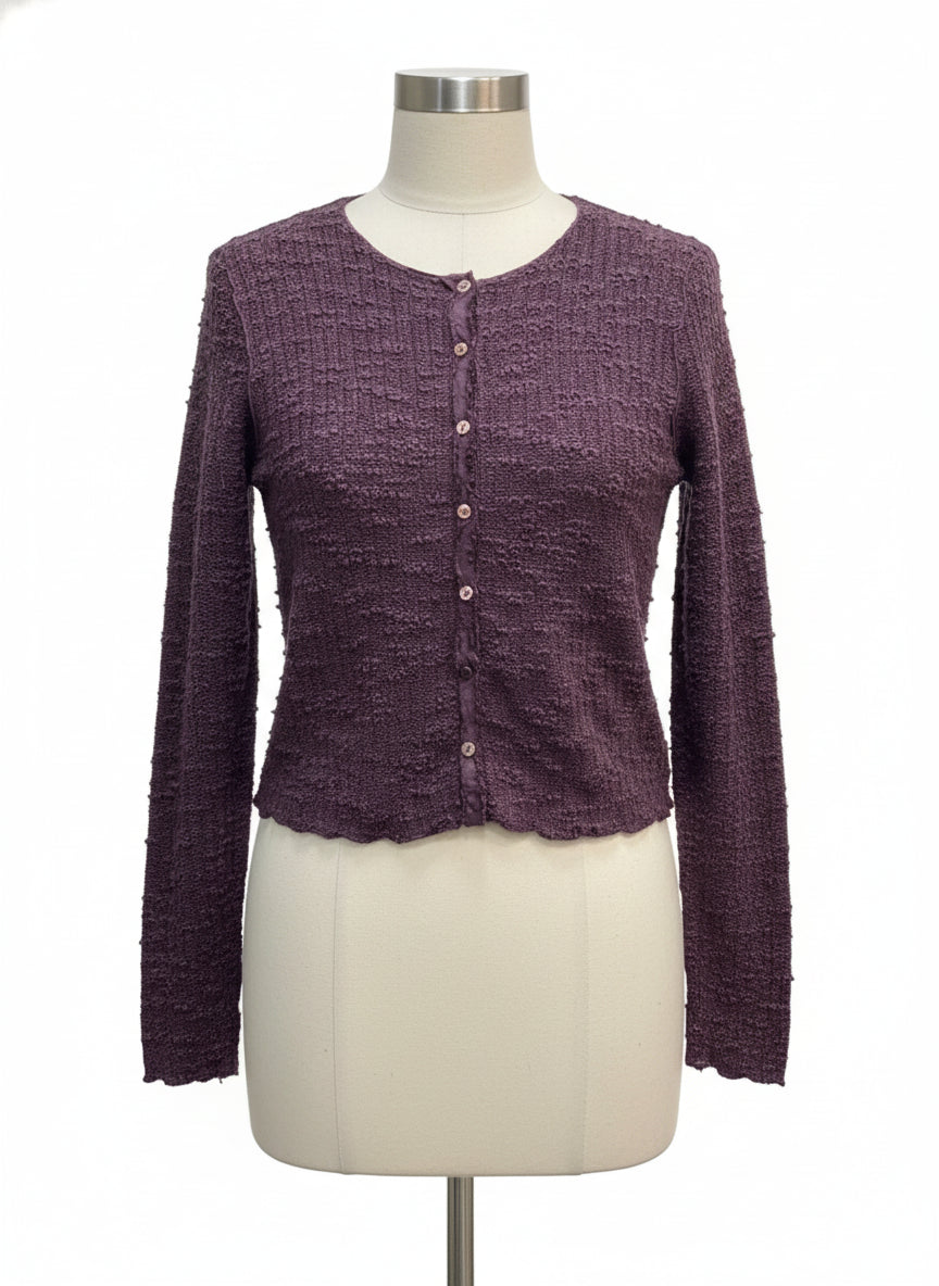 Cut Loose · Button Up Cardigan · Large · Aubergine