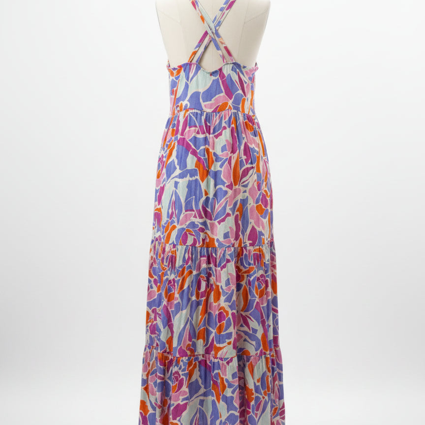FrNch · Sleeveless Dress, Convertible straps · Small · PurpAqua