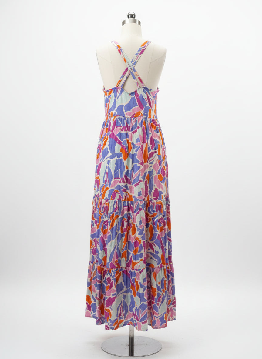 FrNch · Sleeveless Dress, Convertible straps · Small · PurpAqua