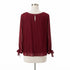 Dressbarn · 3/4 Sleeve Pleated Detail Blouse · XLarge · Burgundy