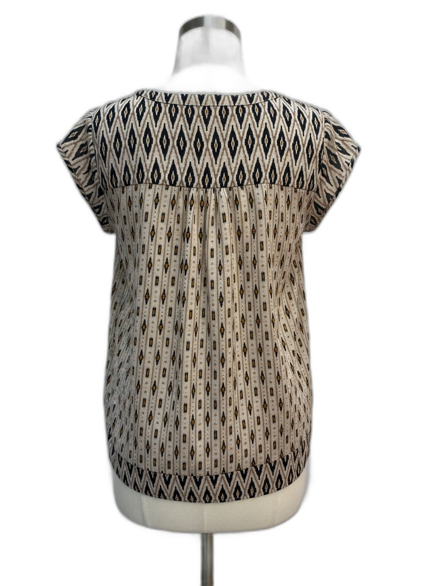 DR2 · Cap Sleeve Top · Medium · Beige, Black