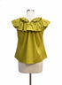 Anthropologie · Blue Tassel Ruffle Straps · Small · Chartreuse