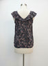 LOFT · Ruffle detail Sleeveless Top · Large · Black Floral