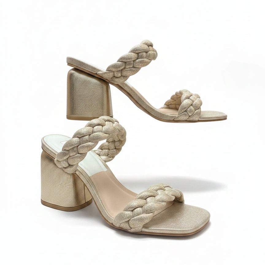 DolceVita · Paily Chunky Heel, Braided detail · 7 · Gold