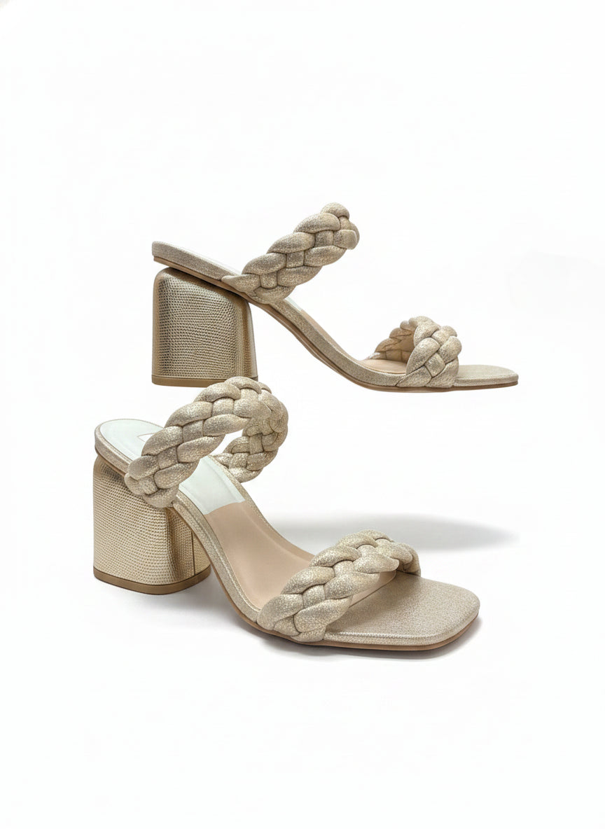 DolceVita · Paily Chunky Heel, Braided detail · 7 · Gold