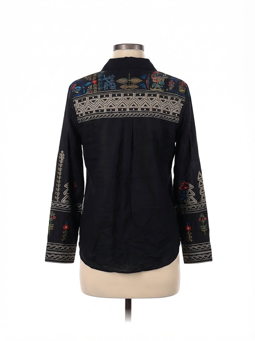 JohnnyWas · BIKIMulti Floral Embroidered Long Sleeve Top · Medium · BikiMulti