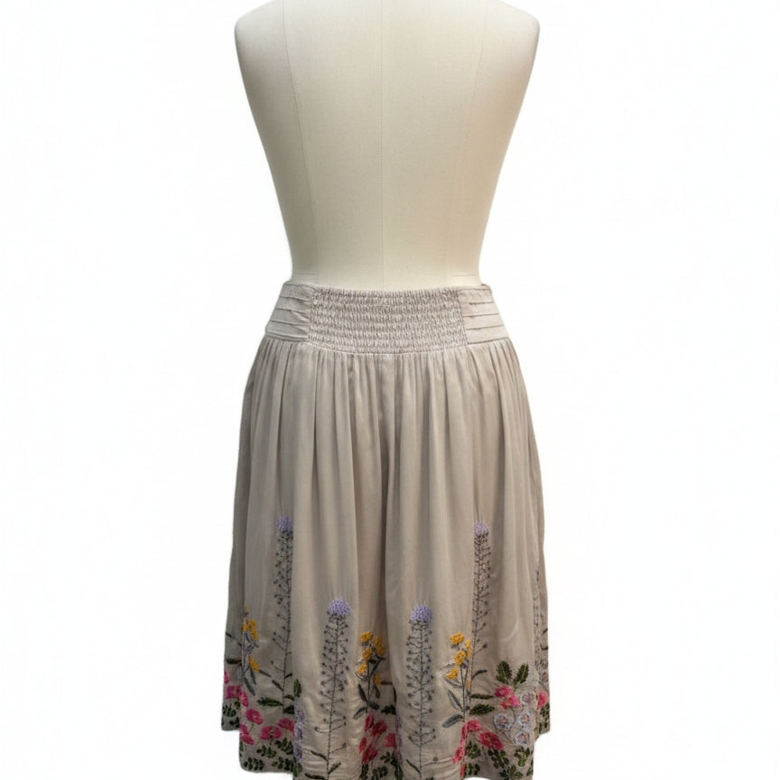 Anthropologie · Blue Tassel · Large · Beige Floral