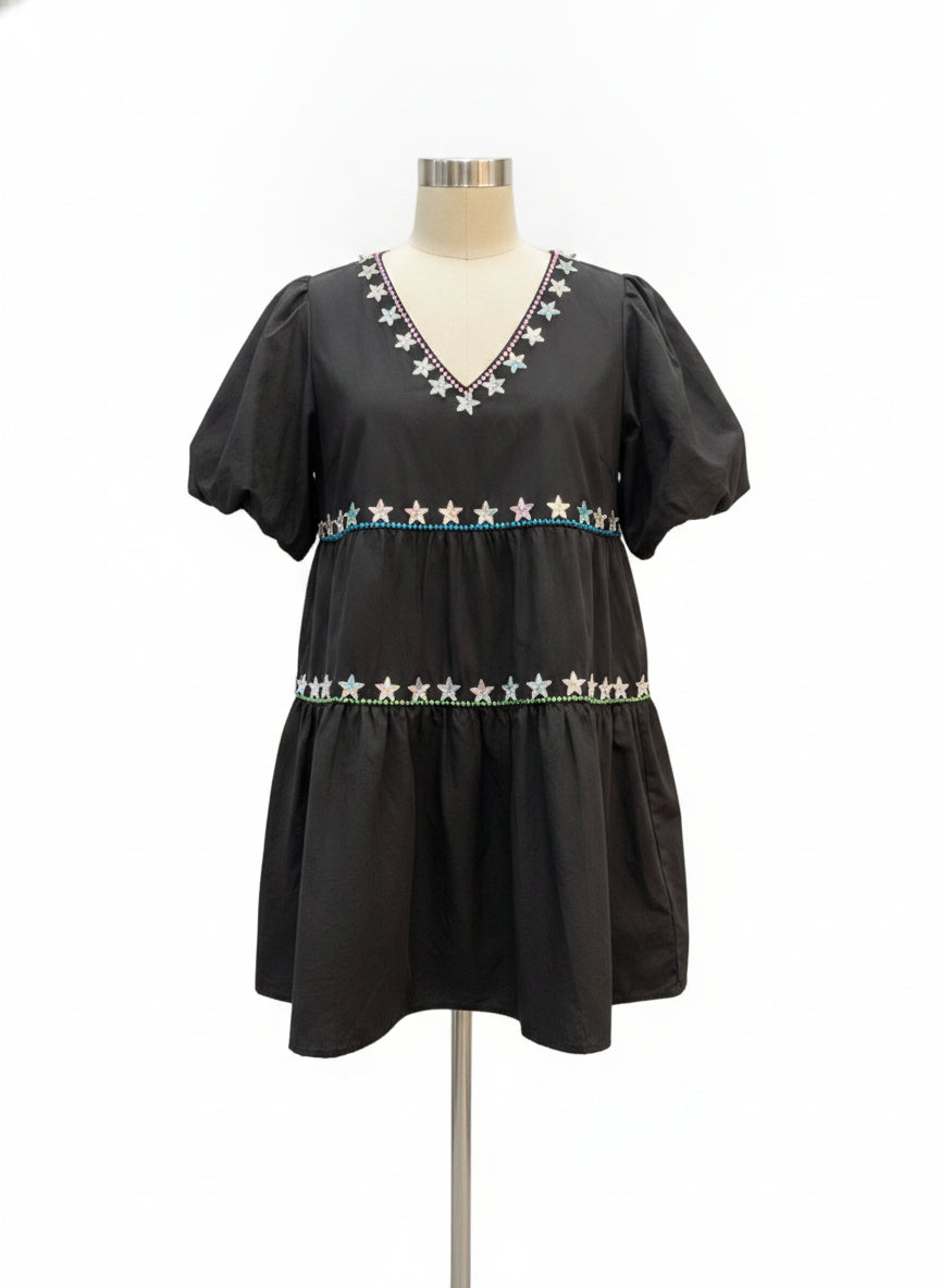 Queen of Sparkles · Queen of Hearts Dress · Large · Black / White