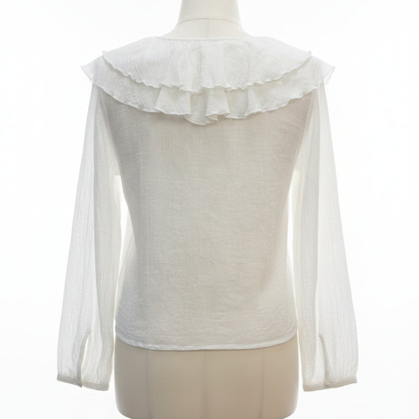 INC · Ruffle detail LongSleeve Shirt · XLarge · White